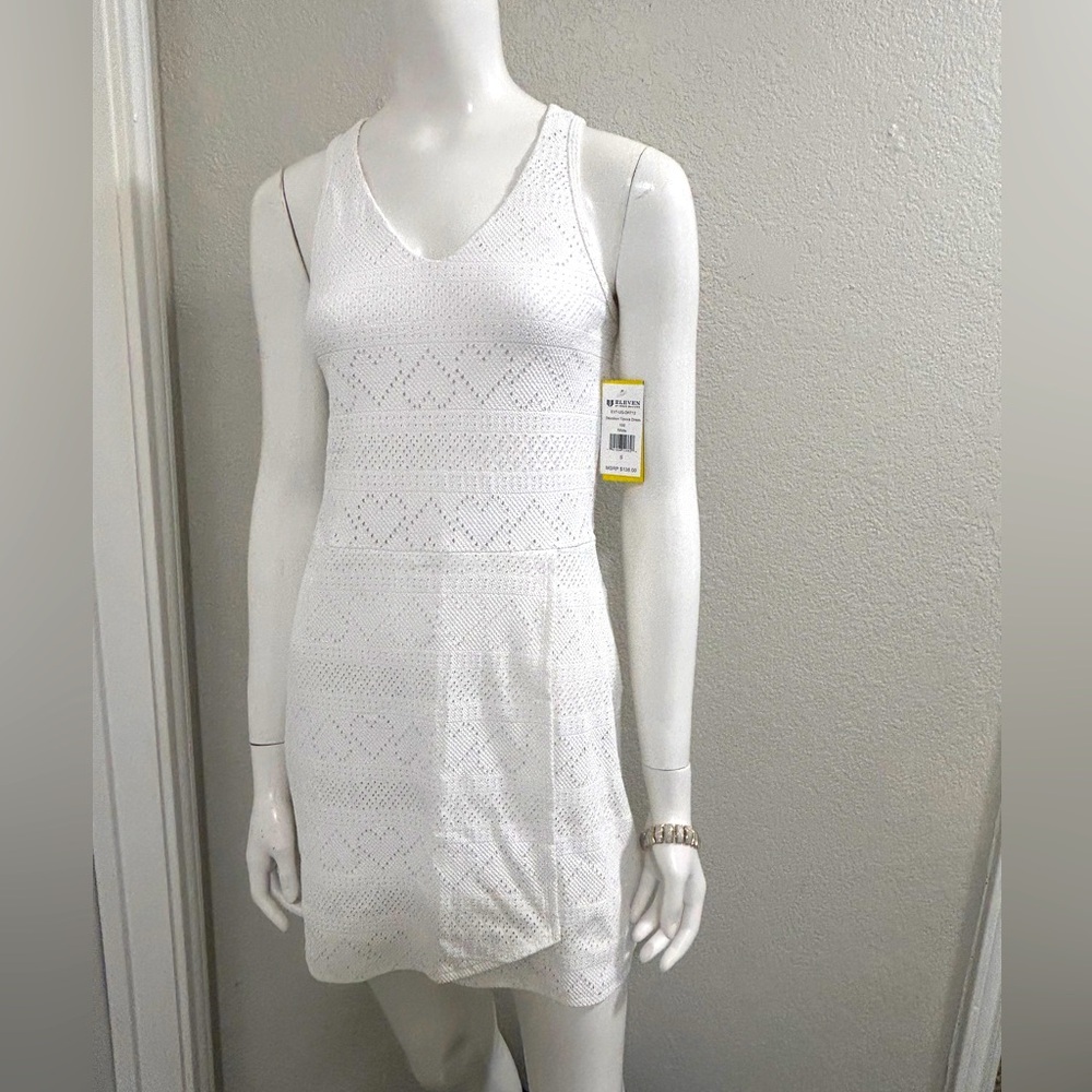 White Sleeveless Knit Dress